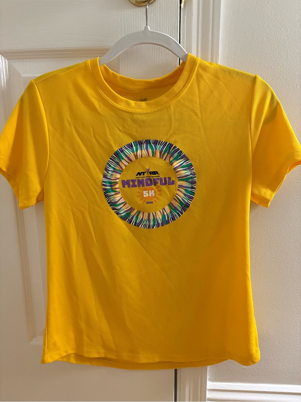 New Balance Yellow Women's Short-Sleeve Mindful 5K Tee